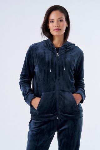 PLUSH VELOUR TRACK TOP NAVY