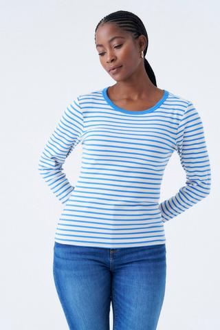 STRIPE RIB TEE BLUE