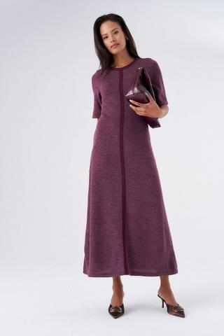 KNIT DRESS BURGUNDY