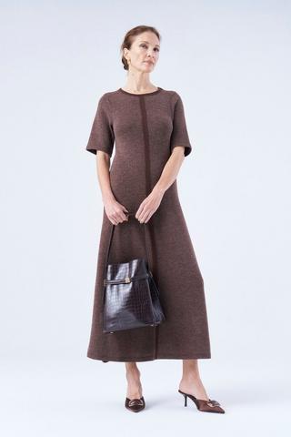 RIBBED DRESS CHOCOLATE