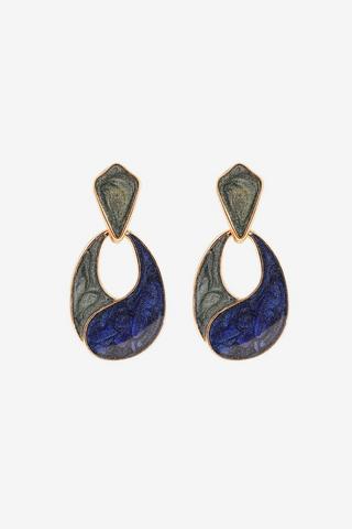 SILVER BLUE ENAMEL DROP