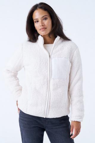 CORAL FLEECE ZIP THROUGH JACKET