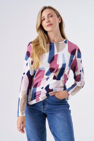 PLUSH PRINTED TOP GEOMETRIC