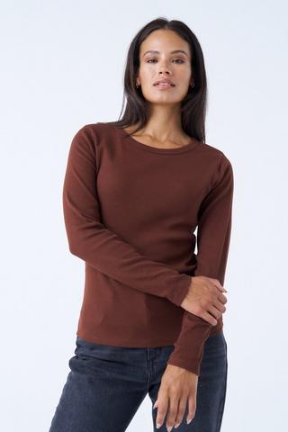 RIB ESSENTIAL TEE CHOCOLATE