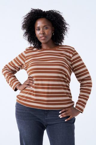 LONG SLEEVE COTTON STRIPE TEE