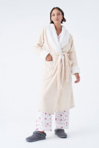 Sherpa Fleece Gown Cream