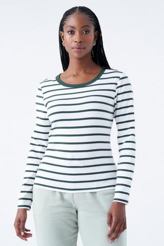 STRIPE RIB TEE FATIGUE GREEN
