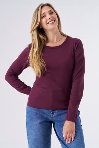 RIB ESSENTIAL TEE BURGURDY