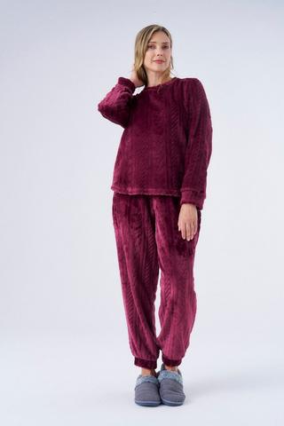 EMBOSSED CORAL FLEECE SLEEP SET