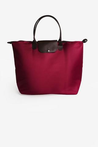 FOLDABLE TOTE BAG BURGUNDY