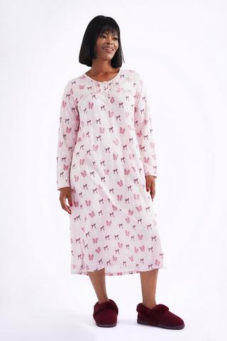 BOW PRINT SLEEP DRESS