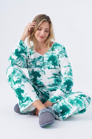 PRINTED GREEN SLEEP SET