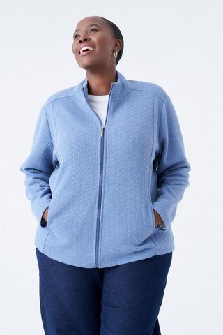 FLEECE QUILTED ZIP THROUGH JACKET