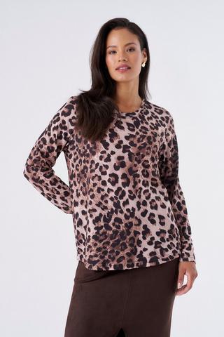PLUSH ANIMAL PRINT TOP