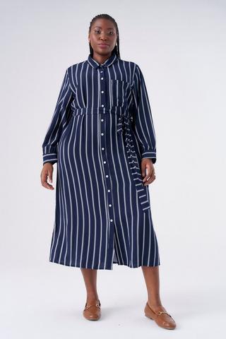 STRIPE SHIRT DRESS