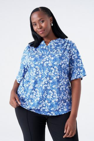 PUFF PRINT HENLEY TOP