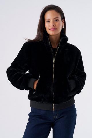FAUX FUR JACKET BLACK