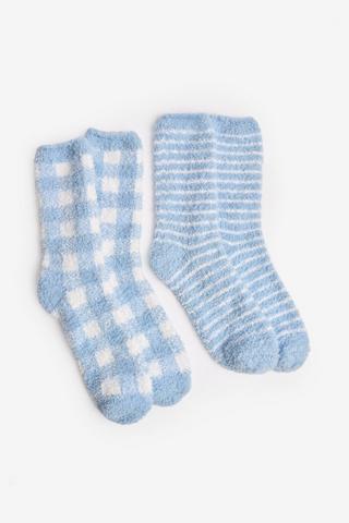 2 PACK FLUFFY SOCKS-4-7