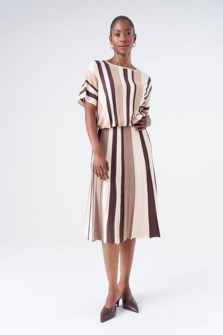 A-LINE STRIPE KNIT SKIRT