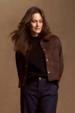 PLUSH SUEDE SHIRT CHOCOLATE
