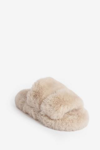 BEIGE FLUFFY SLIPPER