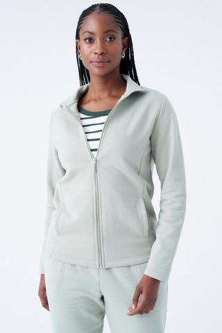 FLEECE ZIP THROUGH JACKET SAGE