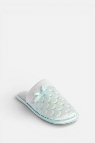 QUILT SATIN SLIPPERS