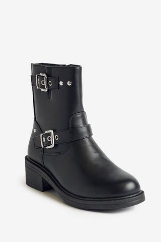 BLACK BIKER BOOT