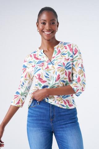 HENLEY TOP LEAF PRINT