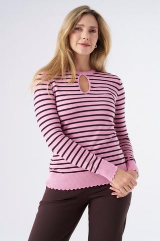 STRIPE KNIT TOP PINK