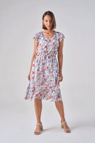 FLORAL PRINT CHIFFON DRESS