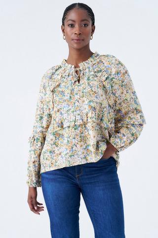 FLORAL PRINT WOVEN TOP