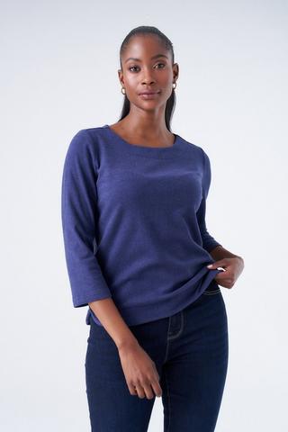 BUTTON TRIM TOP NAVY