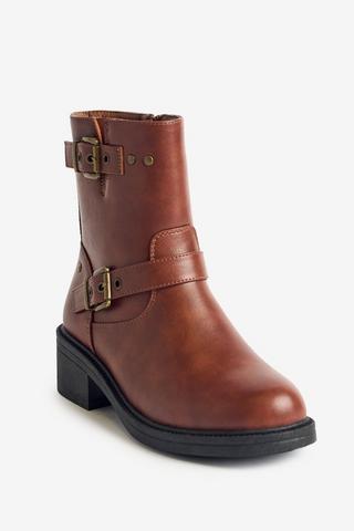TAN BIKER BOOT