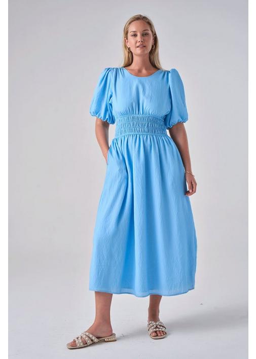 slim fit dress slacks Blue Fit And Flare Dress Mini main image 1