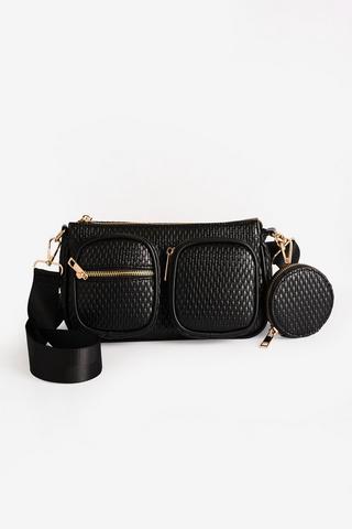 2 IN 1 WOVEN  POCKET CROSSBODY BAG