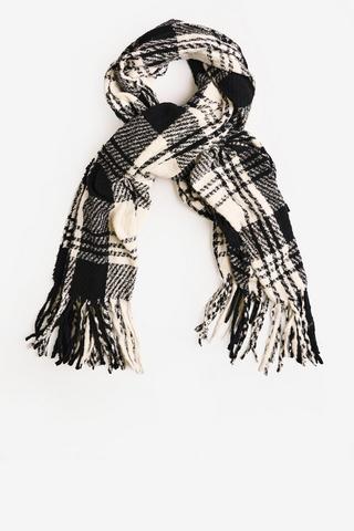 CHECK SCARF BLACK AND WHITE