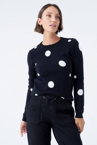MONOCHROME SPOT KNIT PULLOVER