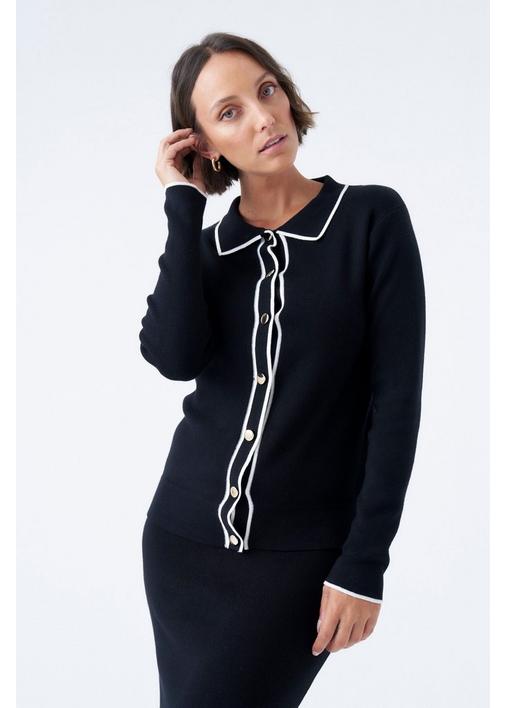 KNIT CARDIGAN BLACK | MILADYS