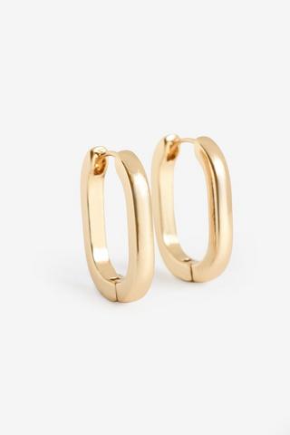 GOLD OVAL HOOP EARRINGS