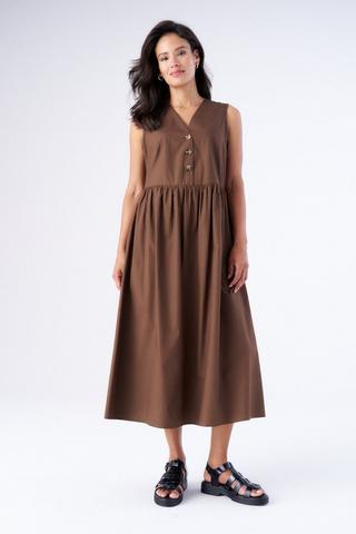 A-LINE DRESS CHOCOLATE BROWN