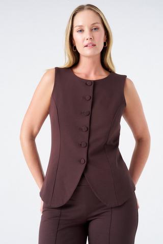 PONTE WAISTCOAT BROWN