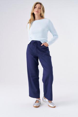 ELASTICATED PANTS NAVY