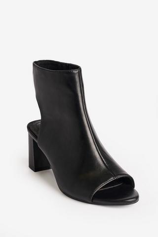 WONDERFIT BLACK PEEPTOE BOOT