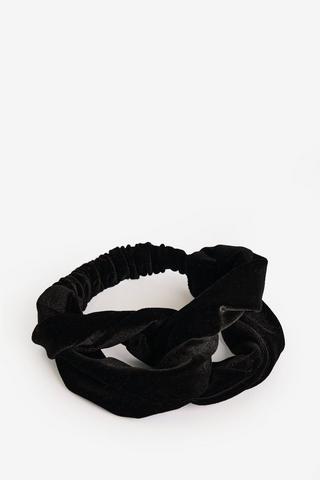VELOUR HAIR BAND BLACK