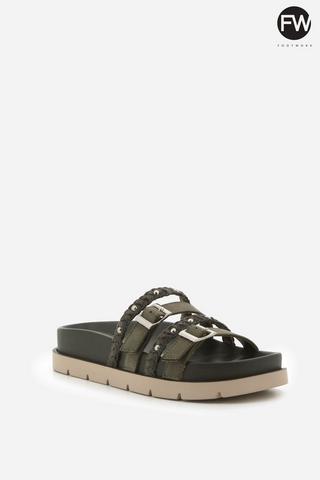 SLIP ON SANDALS OLIVE - Footwork