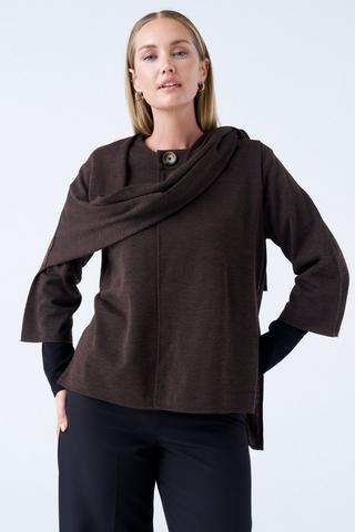 DRAPEY TOP CHOCOLATE BROWN