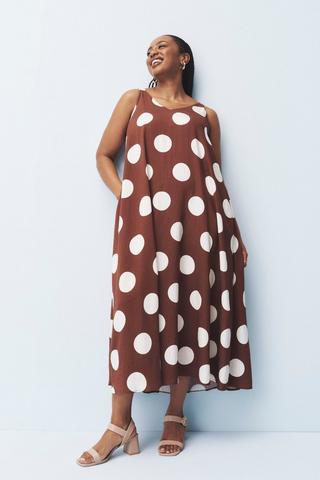 SPOT TRAPEZE DRESS