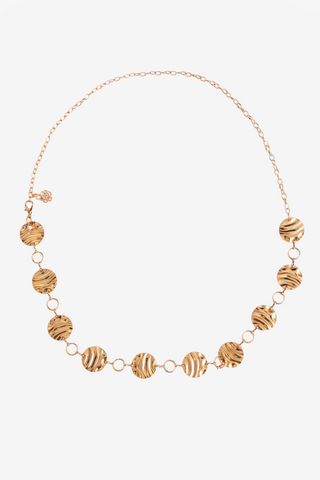 HAMMERED GOLD CHAIN BELT-ONESIZE