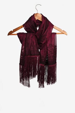 FLOCKED SCARF BURGUNDY